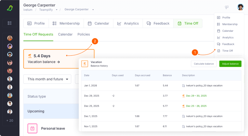 Allowance and current balance