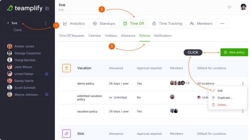 Create or update a policy