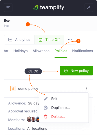 Create or update a policy
