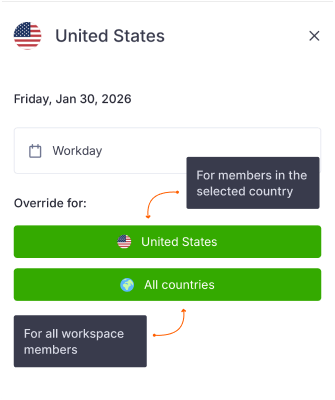 Custom holidays override