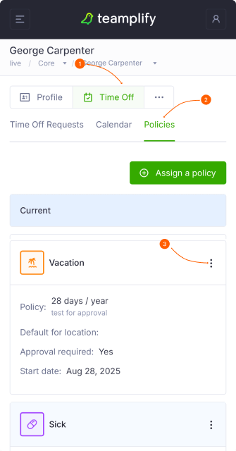 Maintaining policy history