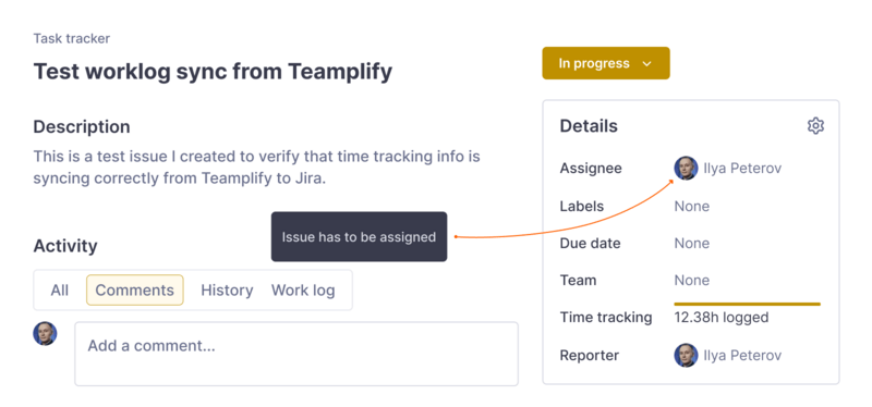 Issue with an assignee in Jira