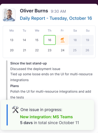 Smart Daily Standup in Slack
