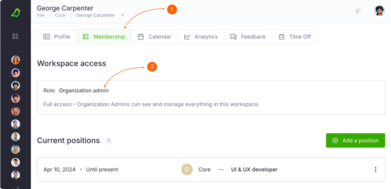 How to change an access role