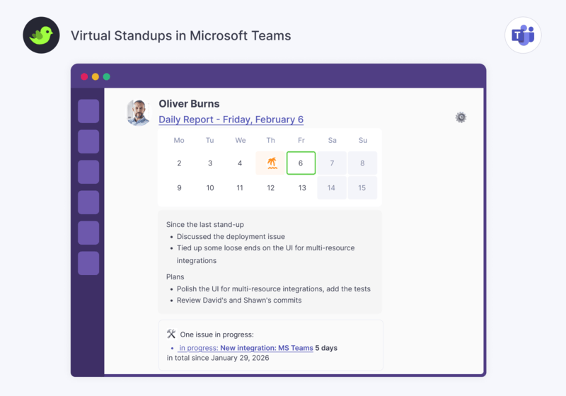 Virtual Standups in Microsoft Teams